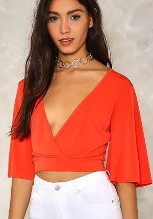 Nasty Gal Wrap Crop Top thumbnail 1