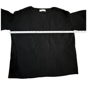 Oak + Fort basic black sweater with balloon sleeves‎ sz Small thumbnail 6