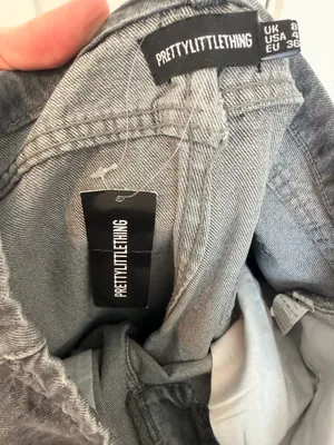 Women's Washed Grey Drawstring Waist Wide Leg Jeans thumbnail 3