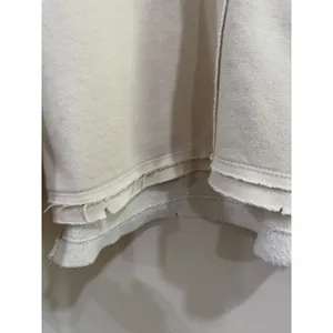 We The Free Lace Up Sweatshirt Cream Raw Hem Distressed Pullover Sz S thumbnail 4