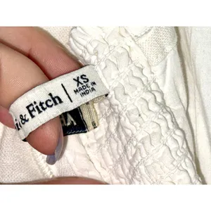 Abercrombie & Fitch White Linen Blend Smocked Strapless Mini Dress Women Size XS thumbnail 4
