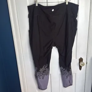 Torrid Black & Purple Floral Full length Wicking Legging W1172 Plus Size 4X thumbnail 7
