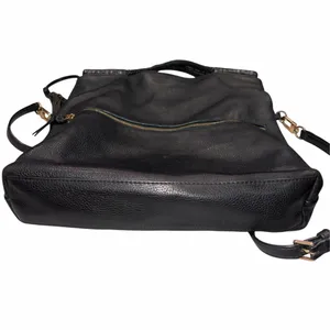 Tory Burch Black Leather Taylor Convertible Foldover Crossbody Purse thumbnail 6