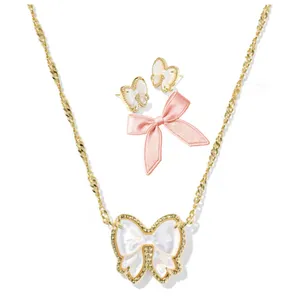 Kendra Scott Haley Bow Gold Pendant Earrings and Necklace thumbnail 1