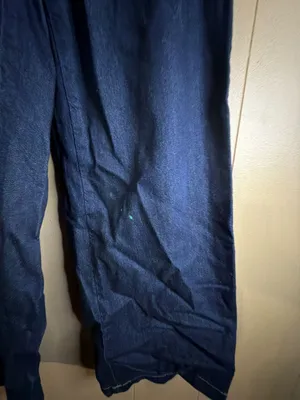 Zara Drawstring Waist Wide Leg Denim Pants Dark Blue Size XS thumbnail 2
