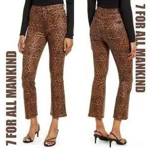 NWT 7 for All Mankind High Waist Slim Kick Jeans Animal Print size 24 thumbnail 3