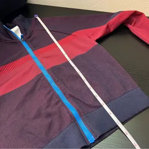 Fabletics Tory‎ Cropped Seamless Jacket in Deep Navy / Haute Red / Lake Small thumbnail 10