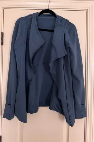 Lululemon Blue Hooded Asymmetrical Zip Jacket thumbnail 1