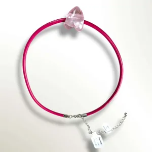 Free People Under the Sea Collar Pink NWT Choker Glass Heart Pendant Bohemian thumbnail 3
