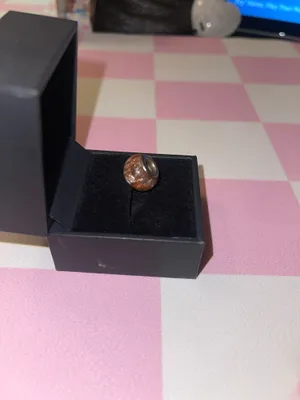 This is a Persona Sterling Silver "Soft Pink Fiery Copper" bead charm with a sterling silver core. thumbnail 2