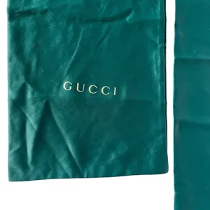 Gucci set of dark green silky polyester rectangular shoe storage drawstring bags thumbnail 5