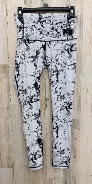 Marble Print High Waist Leggings Women’s Small Black White Workout Yoga thumbnail 1