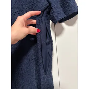 Michael Kors Navy Blue Embroidered Dress M thumbnail 6