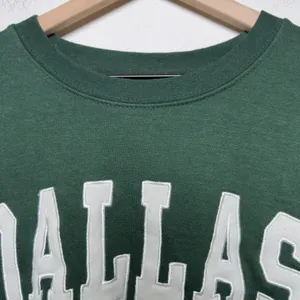 New York Popular Women Cotton Dallas Texas Sweatshirt XL Green Crewneck Pullover thumbnail 3