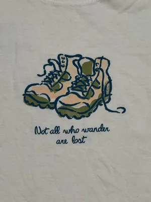 Life is Good Hiking Not All Who Wander Short Sleeve Tee Shirt Women’s Large thumbnail 3