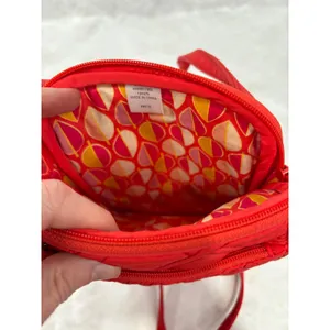 Vera Bradley Red Quilted Crossbody Bag Flap ID Window Wallet Purse thumbnail 9