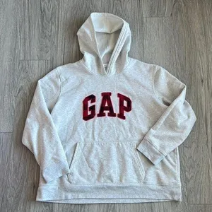 GAP Red and Black Plaid and Cream Hoodie Size XXL thumbnail 1