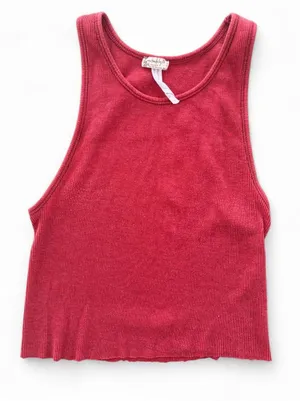 intimately free people rust ribbed crop tank size m thumbnail 1