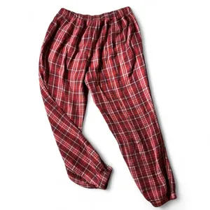Aerie Lounge Pants Small Red Plaid High Rise‎ Elastic Waist Comfy Casual thumbnail 2