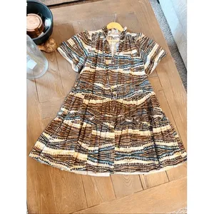Hunter Bell Jenkins Dress Womens Brown Tribal Tiered Mini Size S thumbnail 8