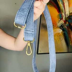 AMPERE Vegan Blue Leather The Amelie Tote Brass Hardware Coin Purse Shoulder Bag thumbnail 8