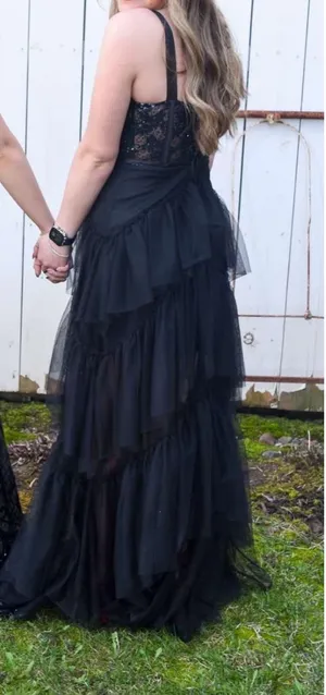 Black Sequin Prom Dress Size XS thumbnail 6