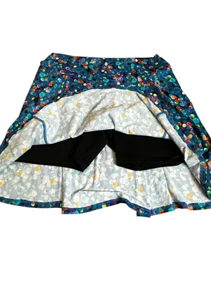 Dona Jo Ultimate Skirt Skort Blue Multicolor Pickleball Golf Athleisure Tennis thumbnail 2