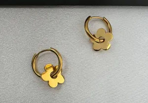 Elegant Flower Hoop Earrings for Women thumbnail 3