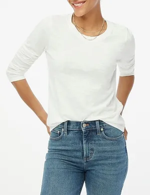 NWT J. Crew Women Green Girlfriend Crewneck Long Sleeve Cotton Shirt XS Sold Out thumbnail 1