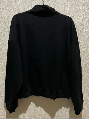 PINK - Victoria's Secret Half-Zip Pullover Sweatshirt in Black with Pockets Size L thumbnail 3