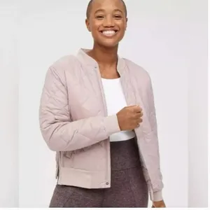 OFFLINE By Aerie Diamond Quilted Sherpa Lined Puffer Bomber Jacket XL thumbnail 2