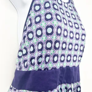 Tory Burch Womens Retro Geometric Print 100% Silk‎ Halter Dress Purple Size L thumbnail 4