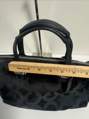 Coach Black Op Art Taylor Signature Satchel with Silver Hardware Crossbody thumbnail 10