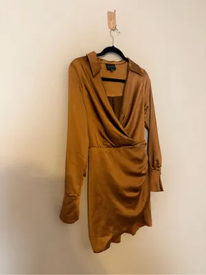 LINE & DOT Bella‎ Mini Dress In Camel Size Small Revolve thumbnail 3