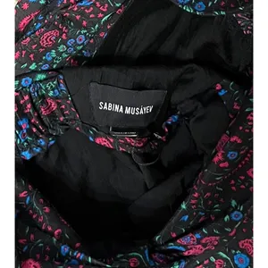 $232 Anthropologie Sabina Musayev S Black Mini Dress Floral Backless Ruffle Pink thumbnail 7