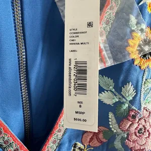 Alice + Olivia Patty Riviera Floral Embroidered A Line Mini Dress Size US 8 thumbnail 5