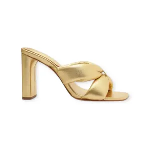 new Schutz 𒀭 Fairy High Heeled Sandal 𒀭Metallic Gold Shimmer Leather 𒀭 7.5M 𒀭 thumbnail 2