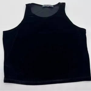 Brandy Melville Black Velvet Top-One Size thumbnail 1