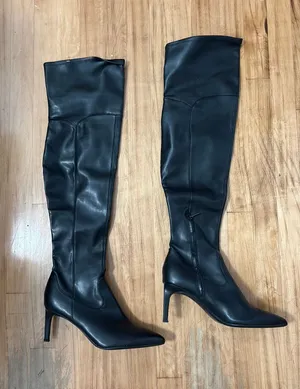 Calvin Klein Leather Above the Knee Boots thumbnail 1