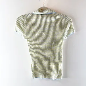 J. Crew Featherweight Ribbed Cashmere Short-Sleeve Sweater-Polo Stripe Small thumbnail 5