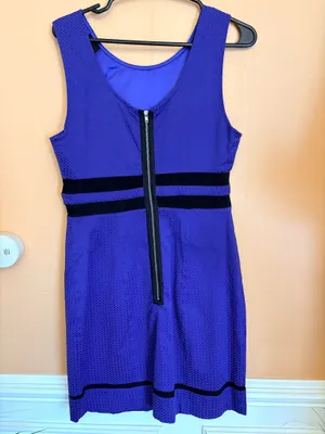 Walter Baker Cobalt Blue Mesh Sheath Cocktail Dress Sleeveless thumbnail 4