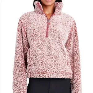 NWT Sage Collective Jet Setter Berber Fleece Half-Zip Sweater Dark‎ Brown Size M thumbnail 7