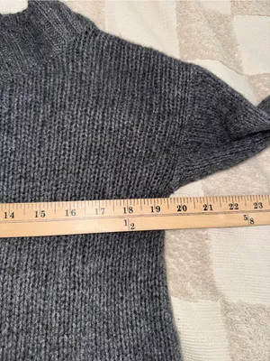 Free People 100% Cashmere Ribbed Knit Sweater Gray Small thumbnail 2
