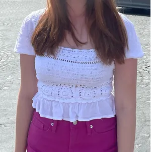 White Crochet Top Size M thumbnail 1