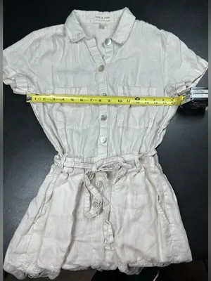 Cloth & Stone Size S 100% Linen Rolled Hem Pocket Utility Romper thumbnail 6