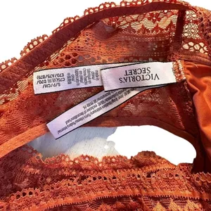 Victoria's Secret Floral Lace Racerback Bralette Size S Burnt Orange Loungewear thumbnail 3