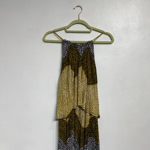 H&M Brown Animal Print Tiered Maxi Dress Sz M thumbnail 3
