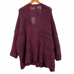 ✨Free People Saturday Morning Knit Oversized Maroon Cardigan Cardi Sweater✨ thumbnail 8