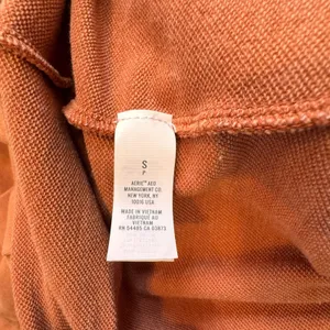 Aerie Long Sleeve French Terry Romper Burnt Orange Terracotta Boat‎ Neck Small S thumbnail 4