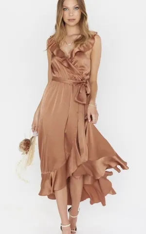 Show Me Your MuMu Samantha Ruffle Wrap Dress nwt thumbnail 1
